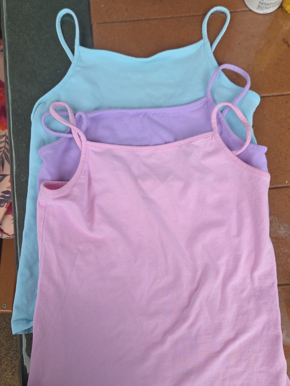 Faded Glory Girls Pastel Tank Tops - Pink, Lavender, Light Blue